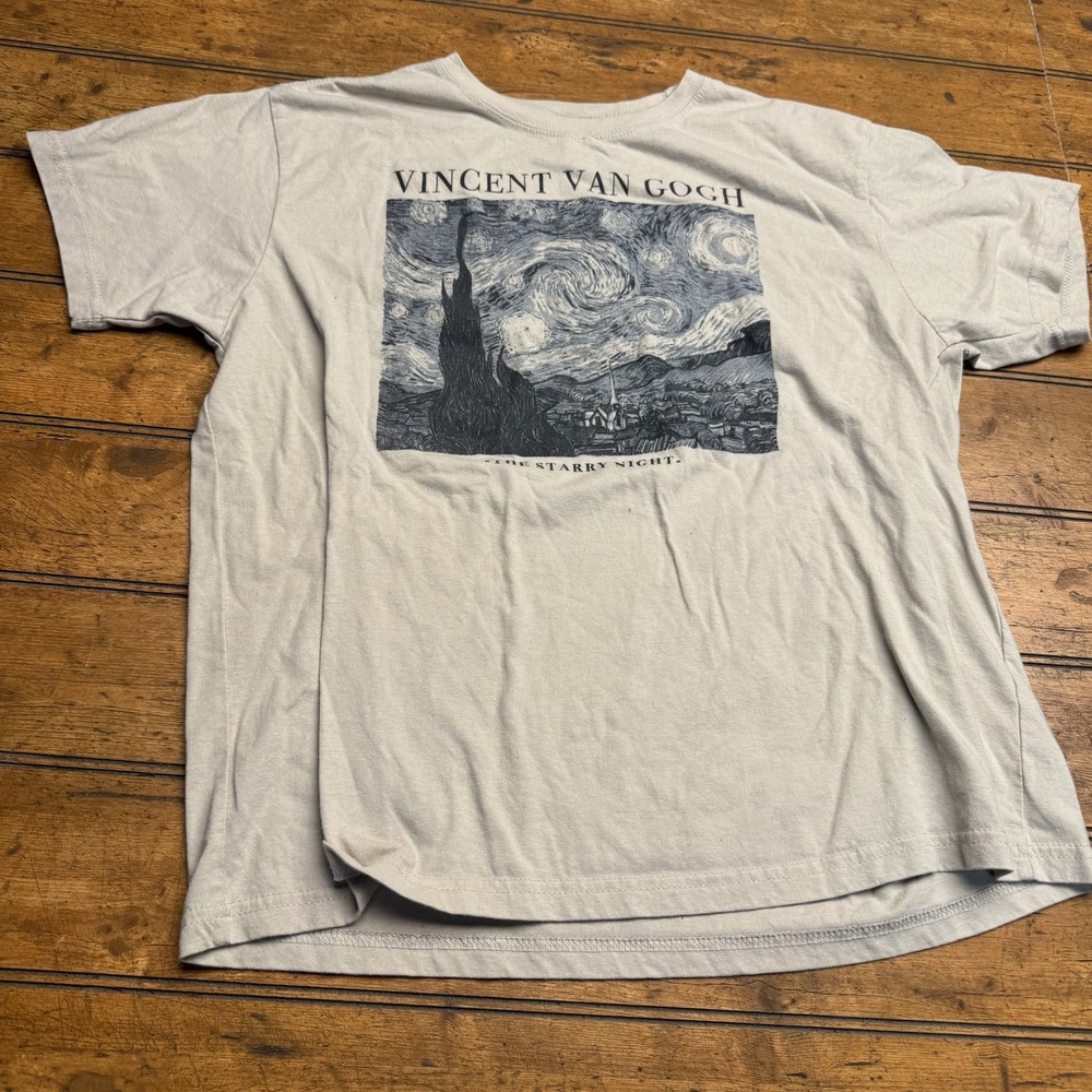 Vincent‎ Van Gogh The Starry Night Graphic Short Sleeve Tee Juniors Mighty Fine
